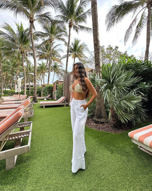 Calça Flare Linho