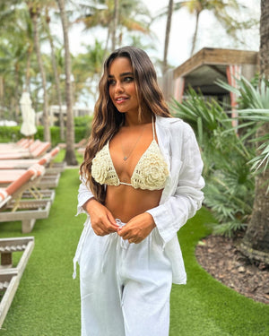 Calça Flare Linho