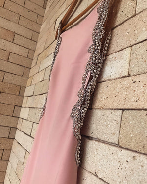Long Dress Ilusion Bordado
