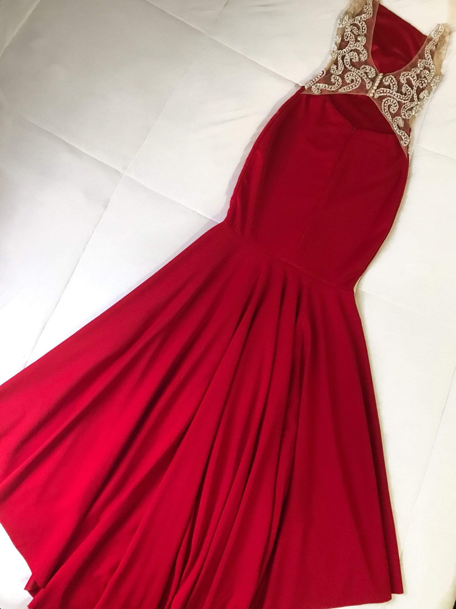 Long Dress Ilusion Bordado