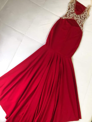 Long Dress Ilusion Bordado