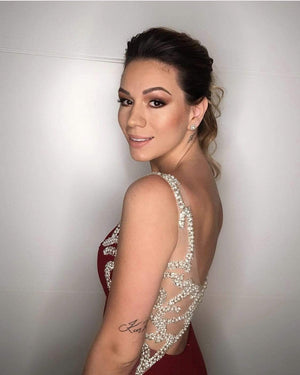 Long Dress Ilusion Bordado